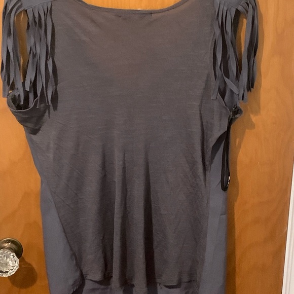 Dark gray rayon shirt in front t shirt in back - Picture 4 of 4